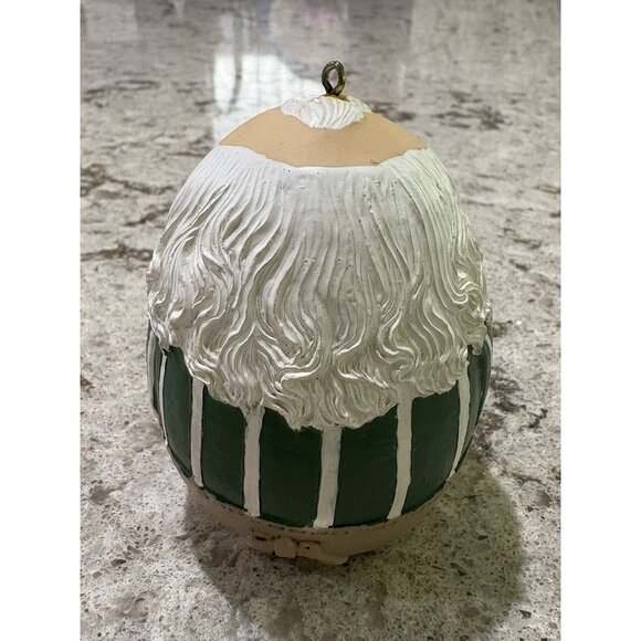 Vintage Roly Poly Santa Toy maker Folk Art Christmas Ornament Egg Shape 4” - Picture 4 of 9